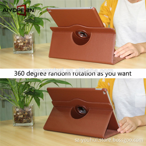 Hot sales PU leather 360 rotating case for ipad pro 12.9 '' smart cover for ipad pro with brown color